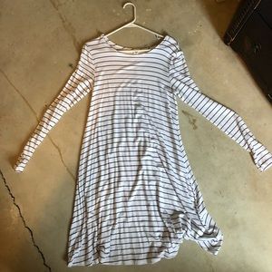 Black and white striped dress